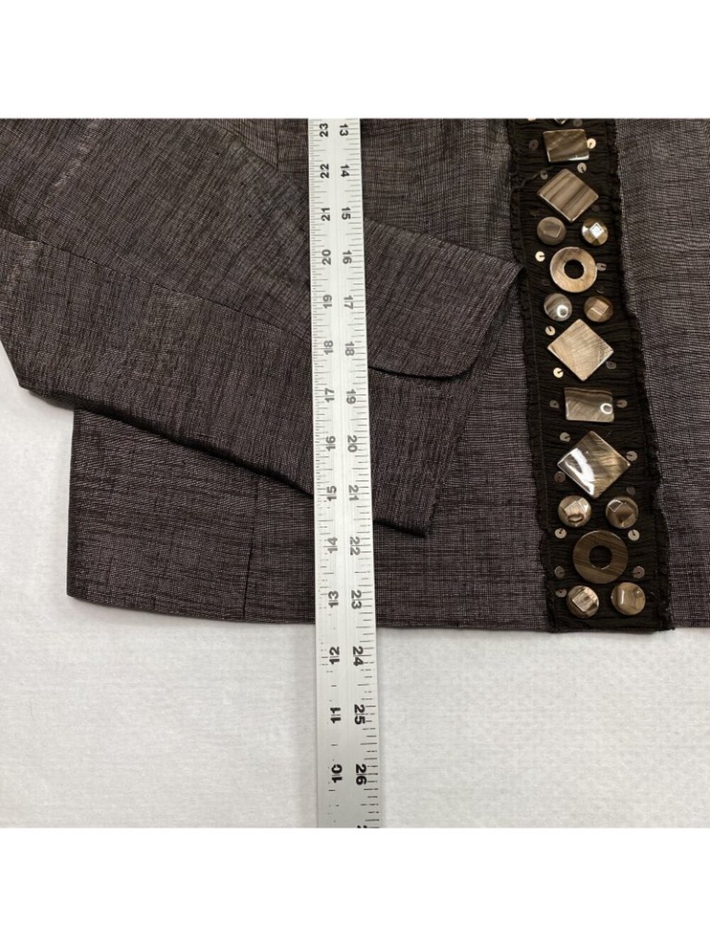Ellen Tracy Womens Blazer sz 16 Brown Beaded Old Money NEW nwt MSRP $498 - Picture 7 of 12
